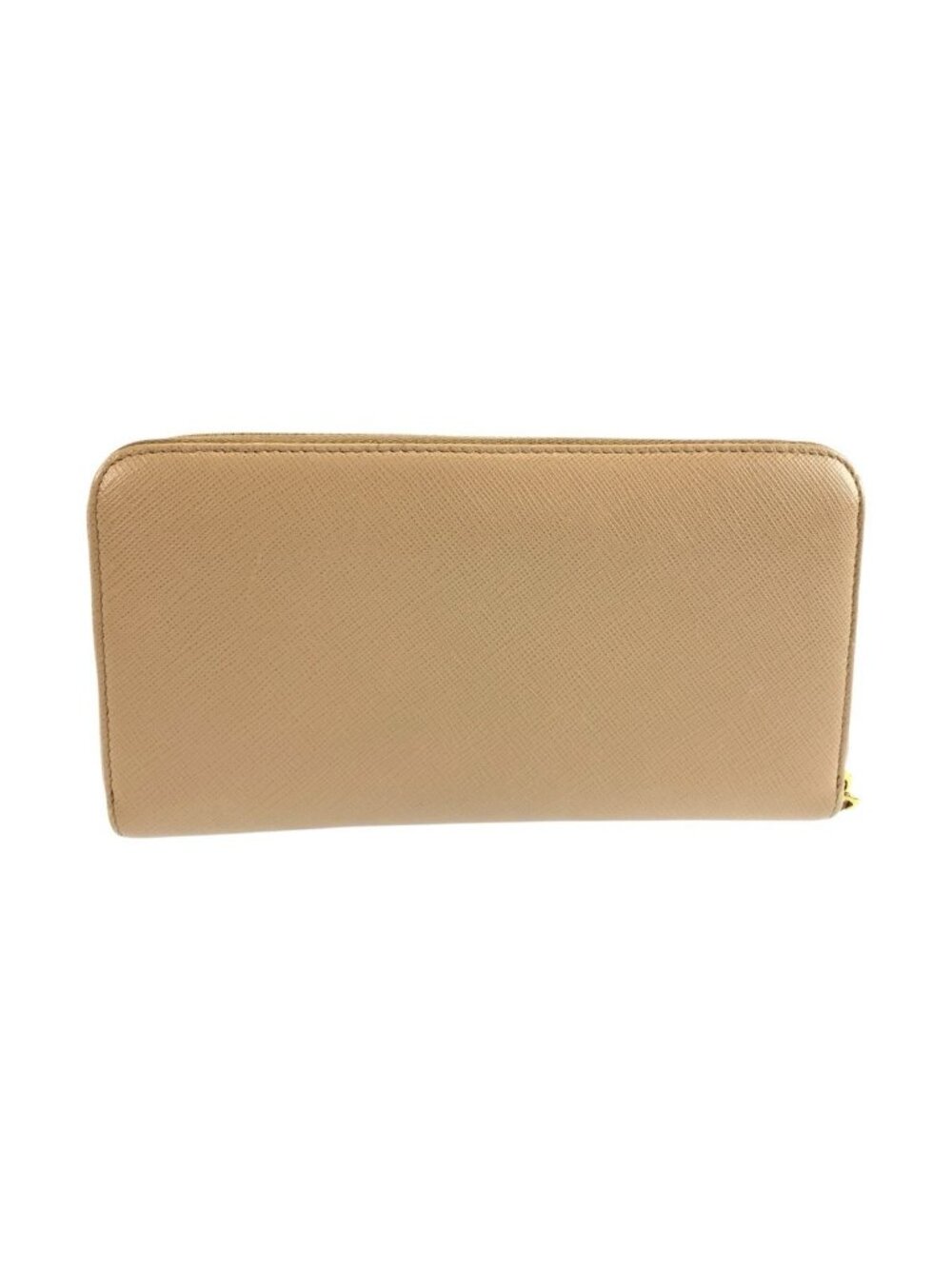Prada Saffiano Beige Gold Leather Wallet
